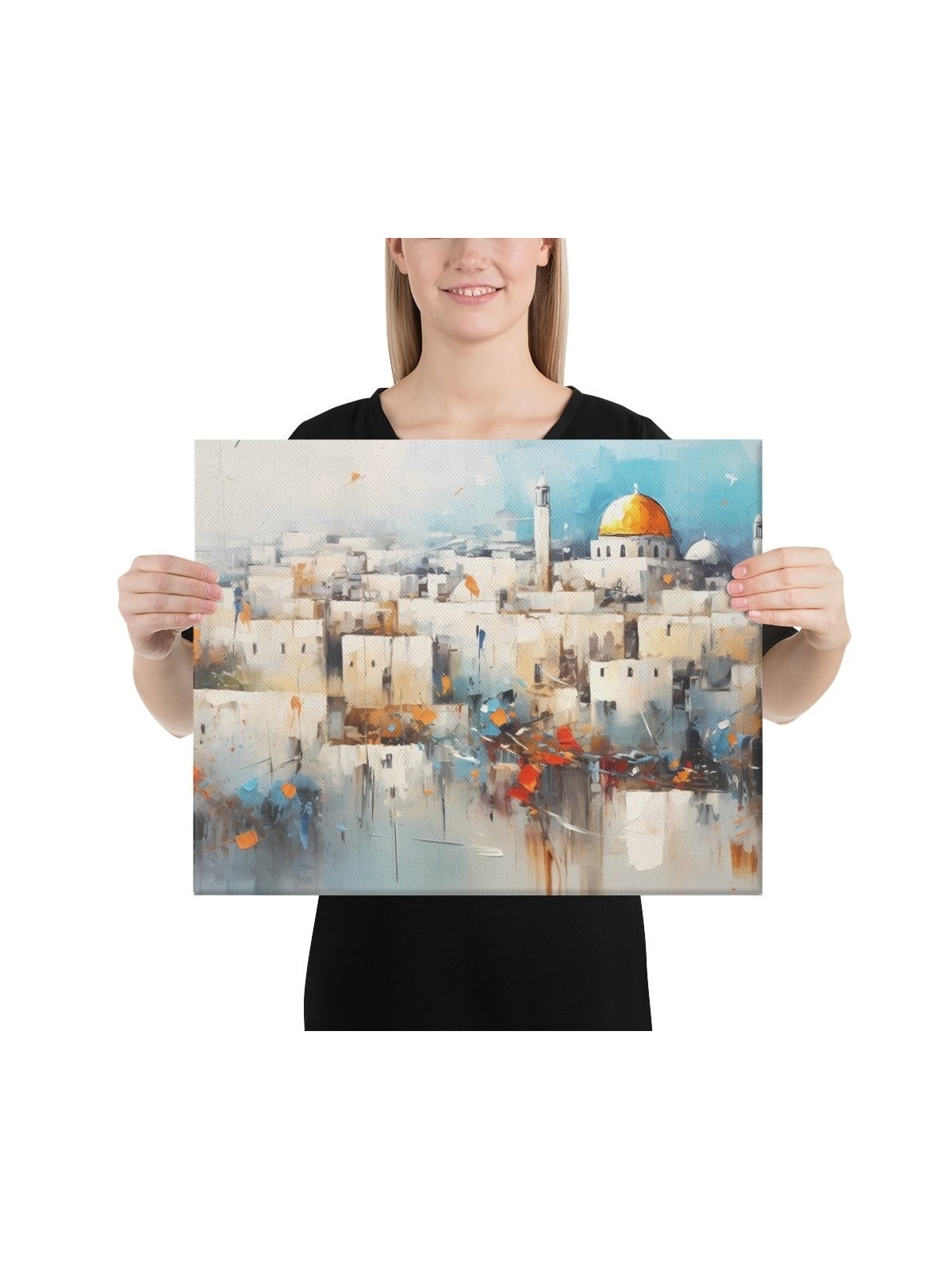 מבט על ירושלים הדפס על קנבס